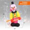 Inflatable Halloween Head Turning Clown with Hammer and Flashing Eyes